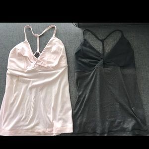 2 Lululemon workout tank tops with built-in bra support